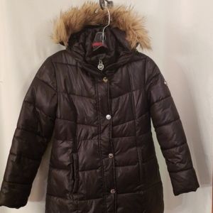 MICHAEL Michael Kors black hooded down coat